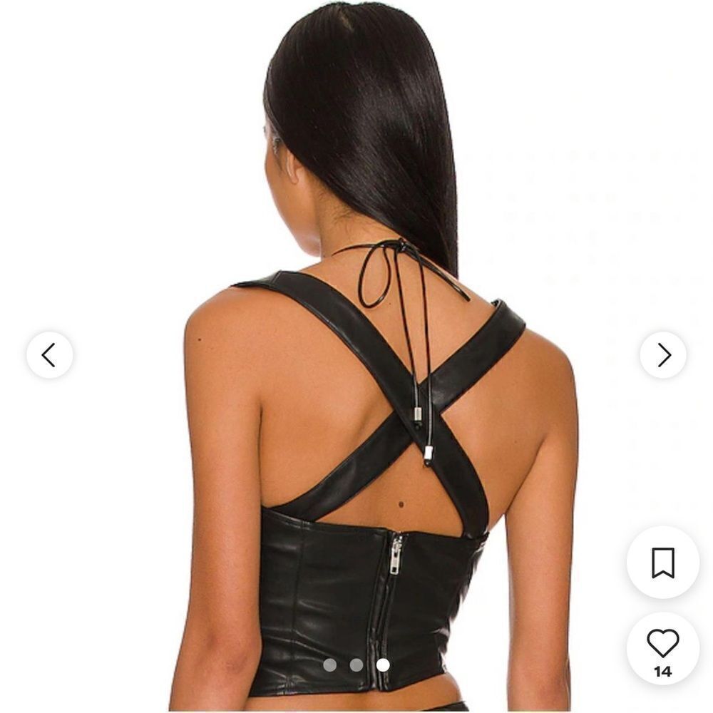 NWT H:ours Women's Adriana Black Crop-top XS - Picture 3 of 12